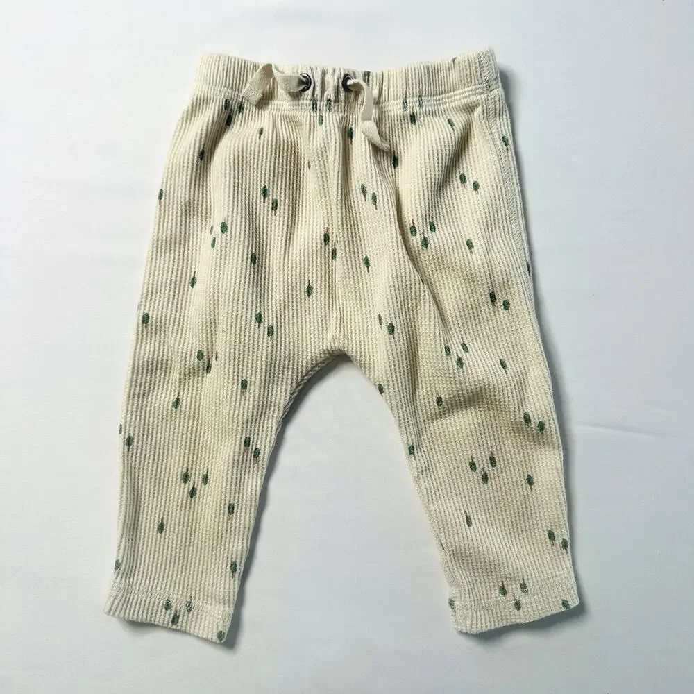 Carter's Baby 2-Piece Tree Print Thermal Bodysuit Pant Set Sz 9m